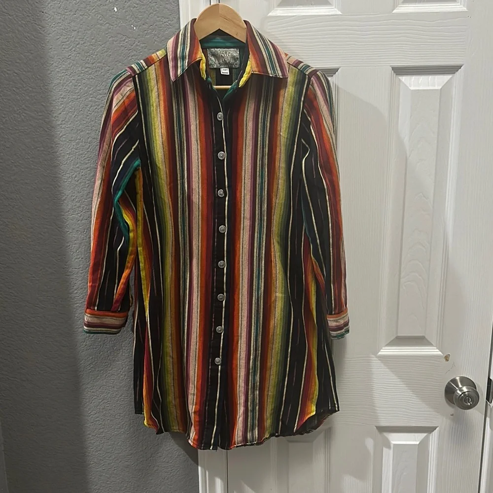 Silverado vintage western women’s multicolor button down dress size XS
